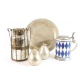 Candle Holder w Decorative Plate, Pears & Tankard