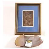 Pressed Copper Relief Art & Studio Pottery Dish