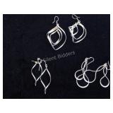 3 Sets of Sterling Silver Earrings
