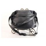 Black Leather Vera Pelle Shoulder Bag