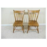 Pair of Maple Arrow Back Farmhouse Chairs