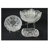 EAPG Sawtooth Bowls and Pickle Tray