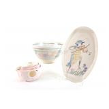 Pottery Artisian Signed Bowl, Cricket Plaque