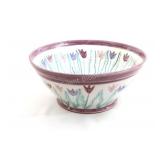 Signed Artisian Hand Painted Pottery Bowl