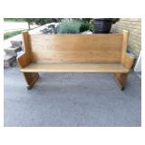 Antique Solid Wood Church Pew Bench