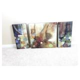 Three Panel Canvas Abstract Print on Stretcher Fra
