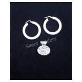 Sterling Silver Earrings and Pendant