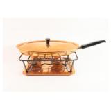 Vintage European Heavy Copper Flambe Pan Set