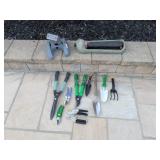 Assortment Garden Shears, Hand Shovels, Sprinklers