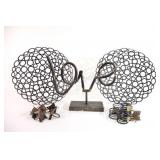 Metal Decorative Baskets w LOVE Art & Napkin Rings