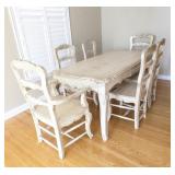 Refinished Rustic Dining Table w Six Chairs