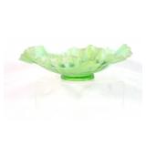 Antique Jefferson Green Opalescent Uranium Bowl