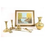 Brass Candle Sticks, Demon Devil Face Inkwell