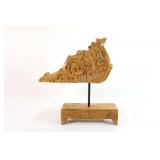 Large Decorative Mantel Wood Sculpture