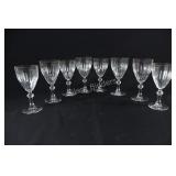 Set of White & Red Crystal Stemware Glasses