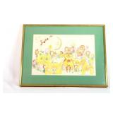 Diane Elson Signed Fantasy Composition Color Litho