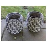 Wicker Patio Planters w Metal Insert
