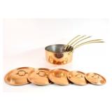NEW TAGUS Portugal 10PC Copper & Brass Pot Set