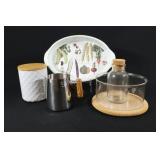 Bakeware, Cork & Glass Salad Bowl & Milk Jug