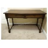 Victorian Oak Table or Writing Desk, 2 Drawers