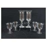 Set of Four Footed Glassware w Candle Holders