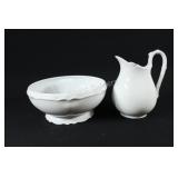 Limoges - France White Vanity Pitcher & Basin Set