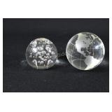 Oleg Cassini Signed & Control Bubble Paper Weights