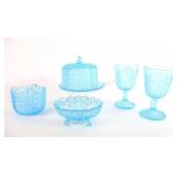 Blue Button & Daisy Cheese Dish, Bowls,Glasses