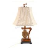NEW - Asian Wood Carved Table Lamp