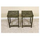 Set of Two Metal Side Petite Tables