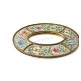 Antique Hand Painted Reversed Glass Painted Mirror