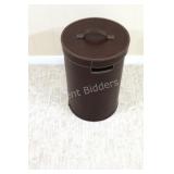 Faux Leather Lidded Laundry Basket w Handles