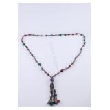 Multi Strand Glass & Stone Beaded Necklace