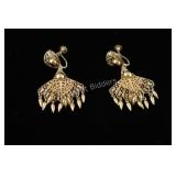 VTG Filigree Chandelier Screw-back Earrings,Triad