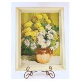 R. Colao SIgned Print on Board Floral Artwork