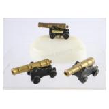 Three Brass & Cast Iron Military Replica Canons