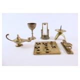 Brass Hour Glass, XO Set, Lamp, Paper Holder