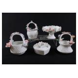 Miniature China & Floral Baskets, Dish Sets