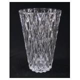 Large Heavy Decorative Cut Glass Trumpet Vase