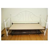White Metal Daybed with a Trundle Bed