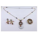 Costume Necklace, Earring & Brooch