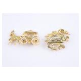 VTG Spanish Damascene Brooches,