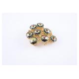 Austrian Crystal Brooch w Topaz Colored Stones