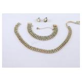 VTG High Quality Rhinestone Choker, Bracelet, Ear