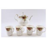 Royal Albert Old Country Rose Tea Pot w Mugs