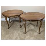 Chippendale-style End Tables wCarved Cabriole Legs