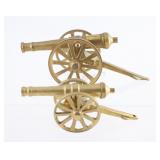 Two Brass Military Replica Canons