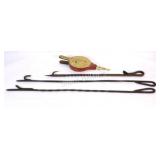 Fire Place Long Twisted Wrought Iron, Brass Bellow