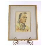 Walter Whytock Pastel Native Portrait Signed Art