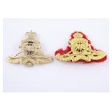 2 WWII Royal Canadian Artillery Cap Badges